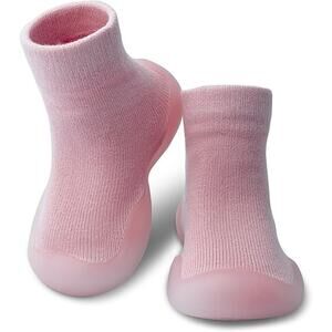 Dookeh Toddler Girls Size 5 Pink Sneakers Non Slip Soft Sole Sock Shoes